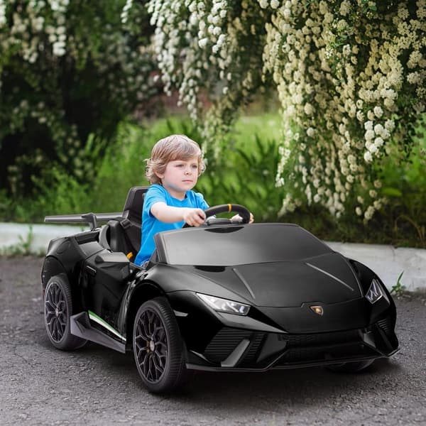 12V Licensed Lamborghini Huracan Electric Car for Kids - Black