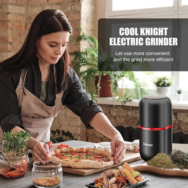 Electric Herb Grinder with Pollen Catcher - Large Capacity, 7.5