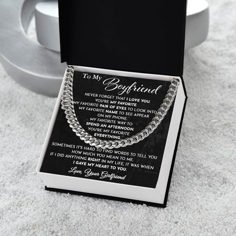 Birthday Boyfriend Necklace with Message Card - Valentine's Gift