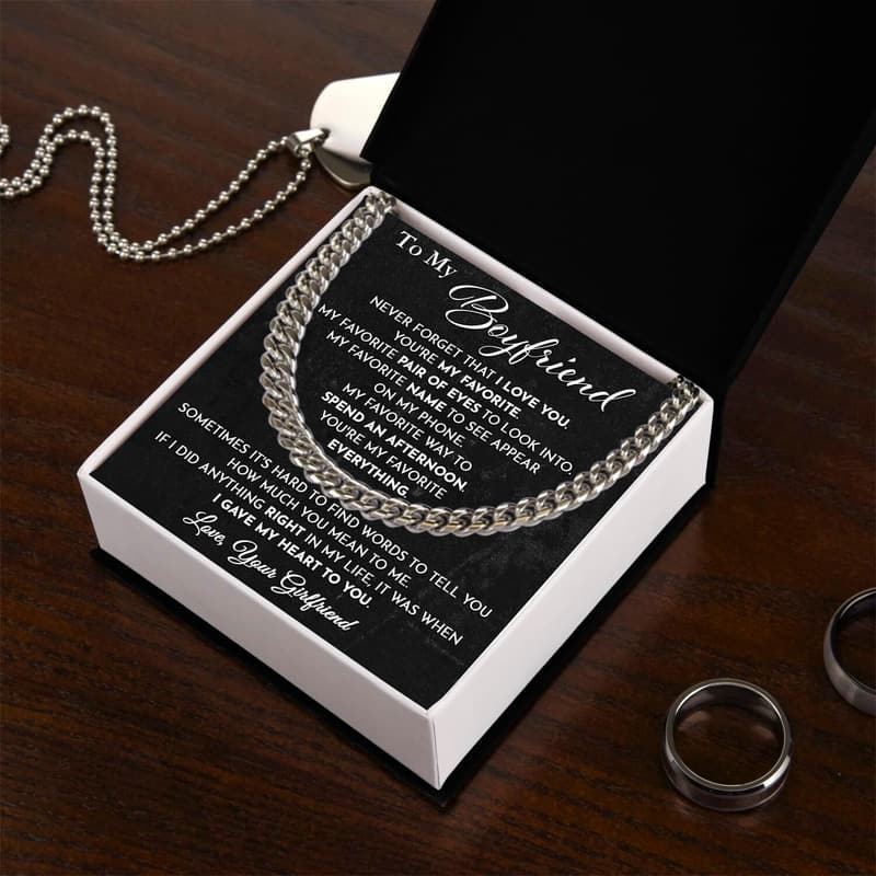 Birthday Boyfriend Necklace with Message Card - Valentine's Gift