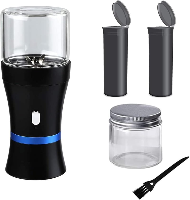 USB-Rechargeable Electric Herb Grinder with Glass Chambers