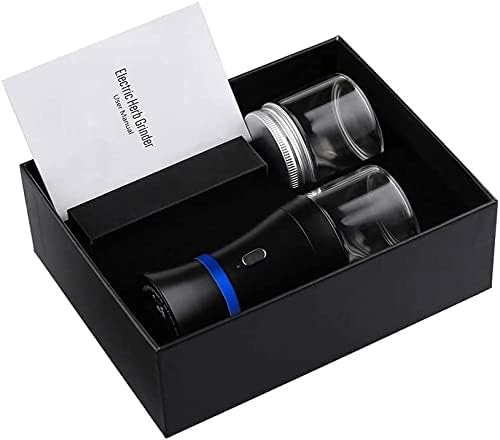 USB-Rechargeable Electric Herb Grinder with Glass Chambers