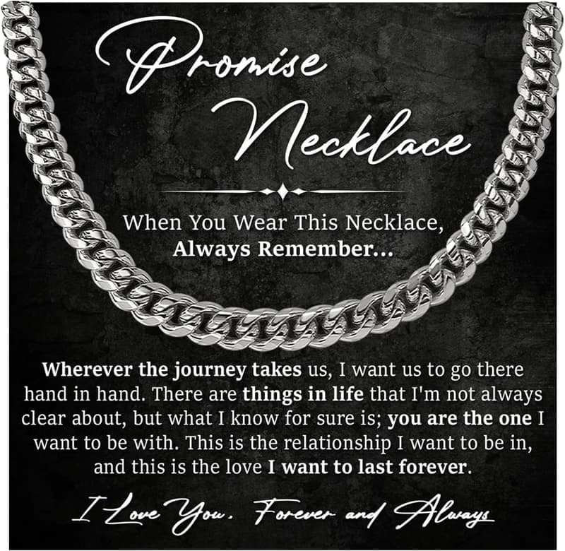 Promise Necklace for Men with Message Card