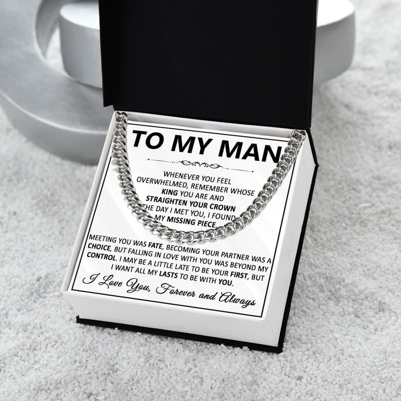 Boyfriend Cuban Link Chain Necklace with Card