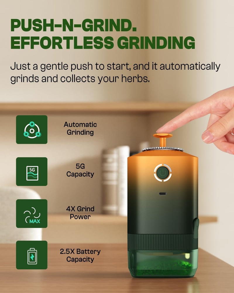 Portable Battery-Powered Spice Grinder - 5g Capacity