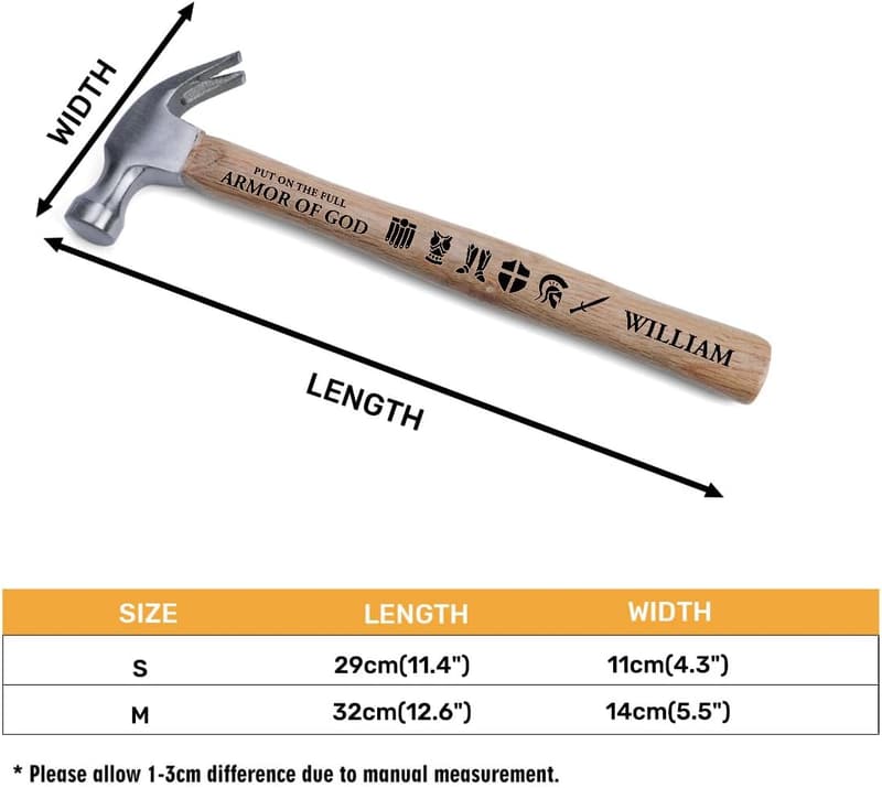 Father's Day Personalized Engraved Wooden Hammer for Men