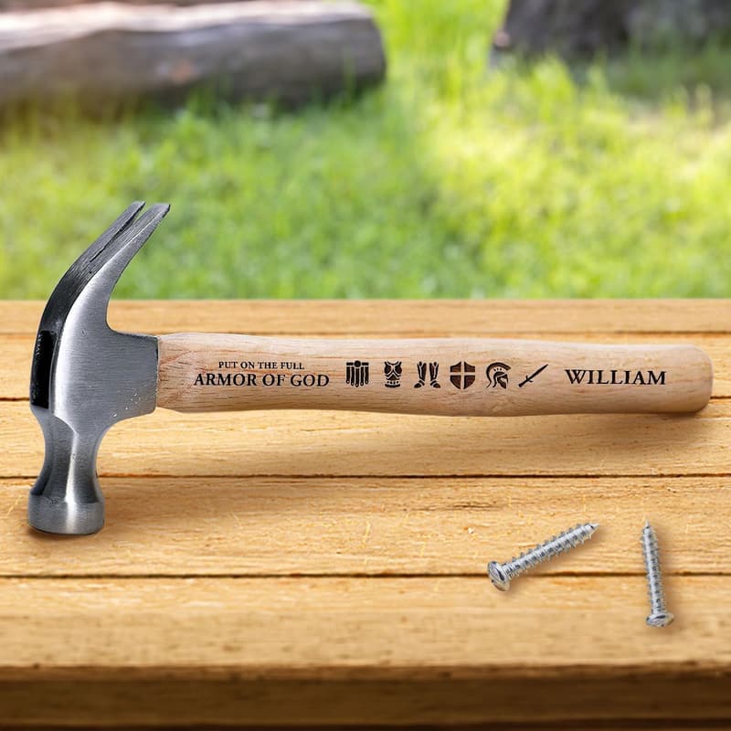 Father's Day Personalized Engraved Wooden Hammer for Men