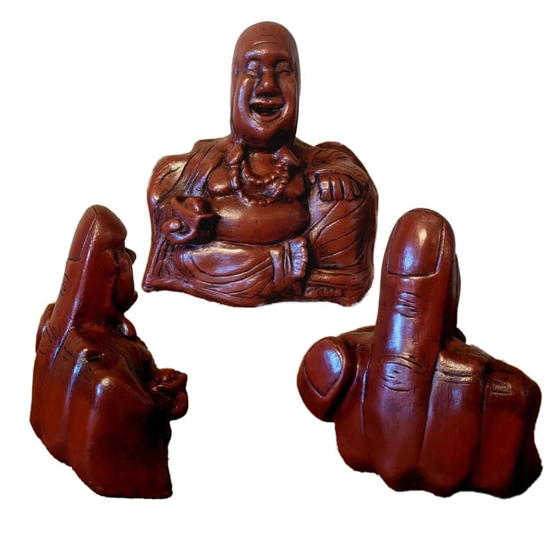 Funny Buddha Middle Finger Statue - Gag Gift for Men