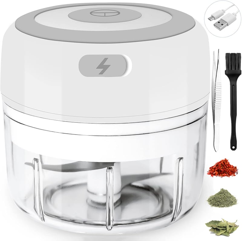 Portable USB Rechargeable Herb Grinder - 3.4オズ, Waterproof, Powerful