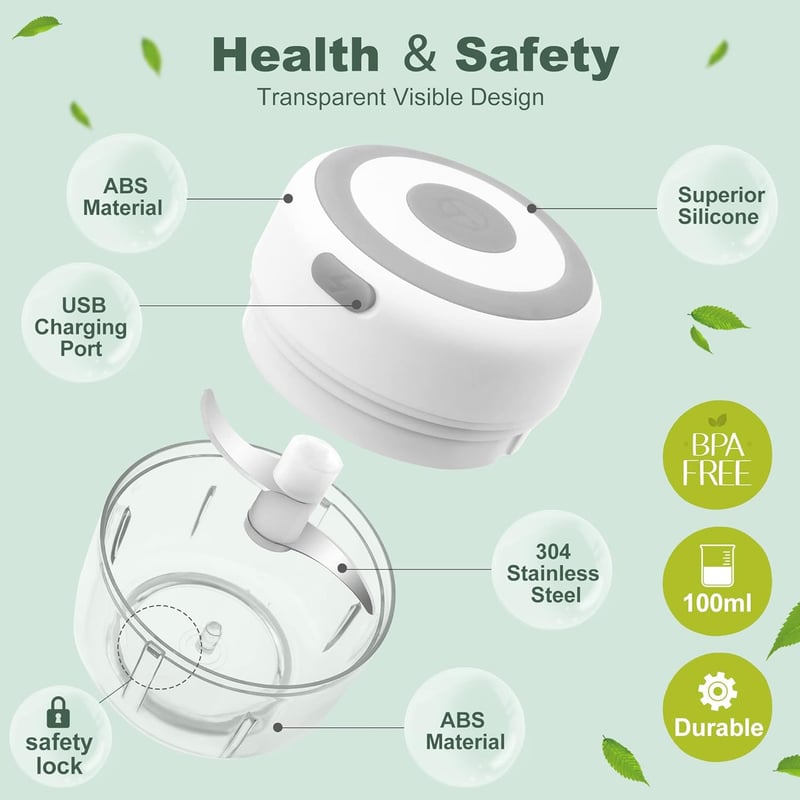 Portable USB Rechargeable Herb Grinder - 3.4oz, Waterproof, Powerful