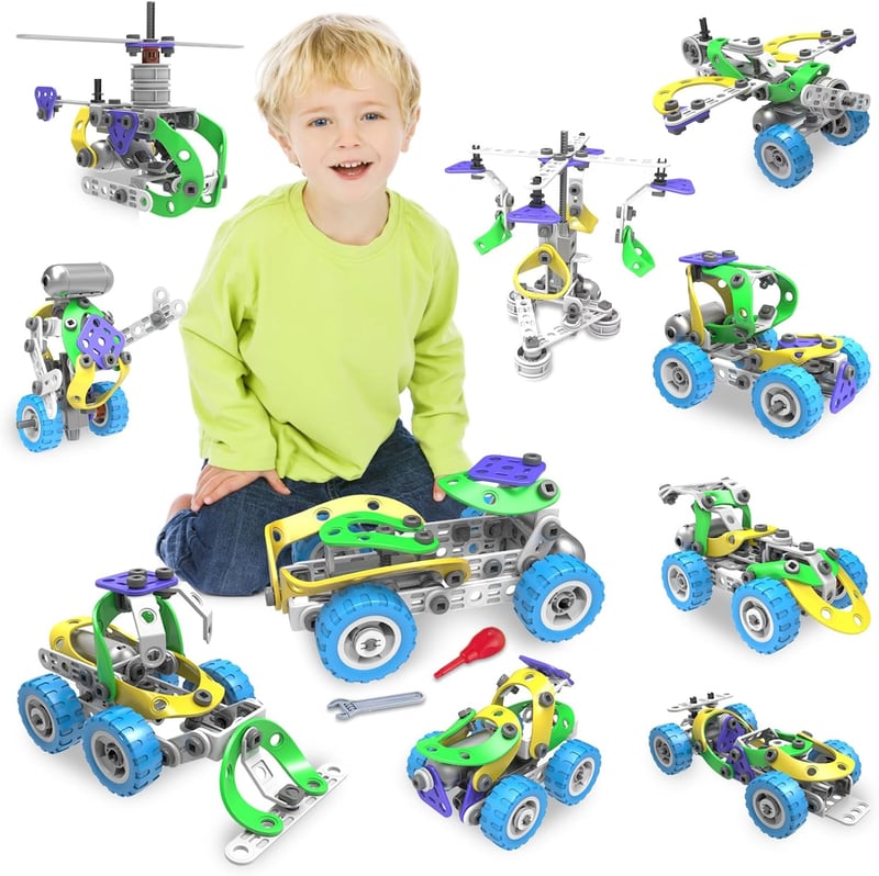 STEM Motorized Erector Set for Kids Ages 4-8, 107 Pcs