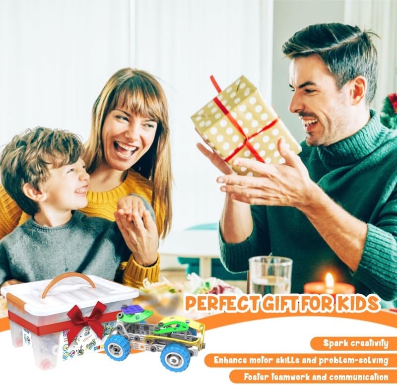 STEM Motorized Erector Set for Kids Ages 4-8, 107 Pcs