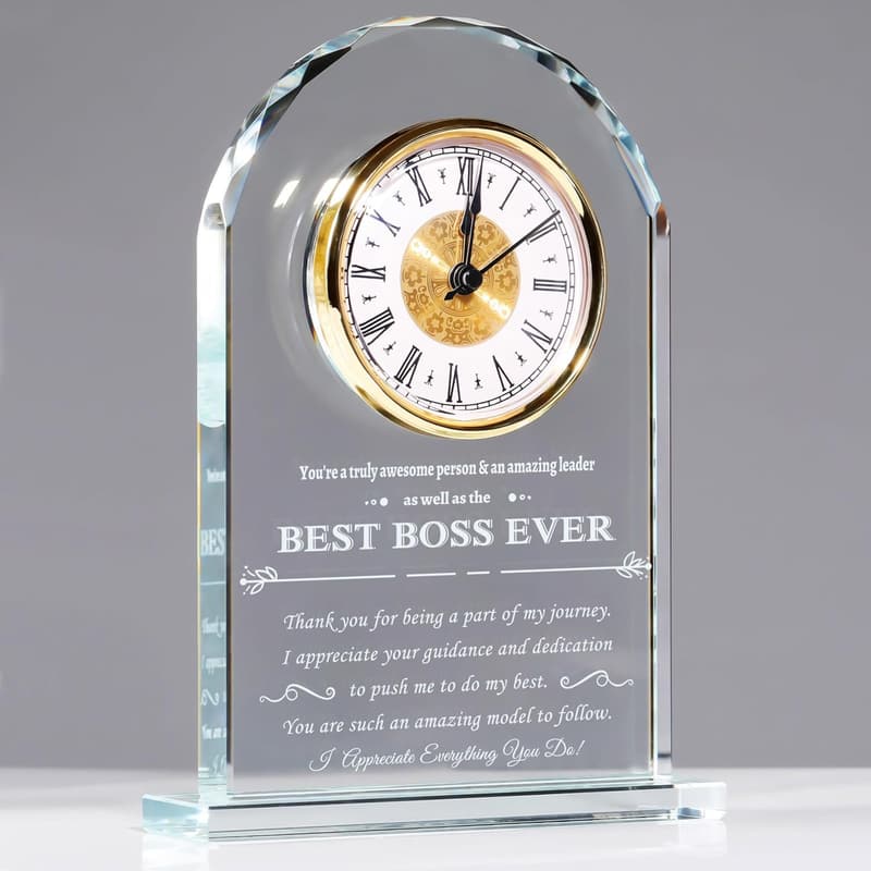 Boss's Day Tribute: Desk Clock Gift for Women & Men