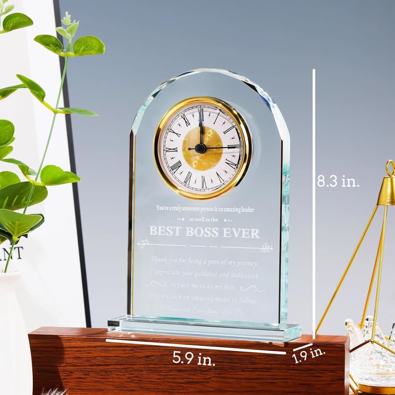 Boss's Day Tribute: Desk Clock Gift for Women & Men