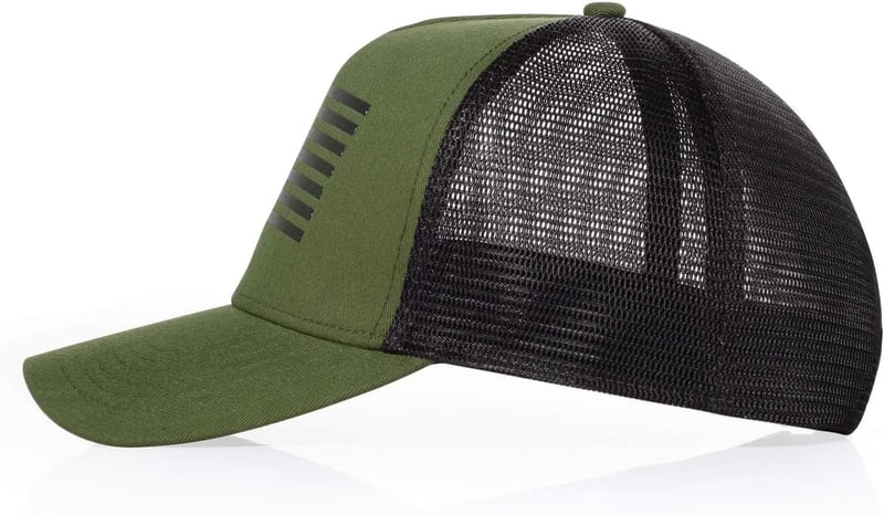 XXL American Flag Trucker Hat - Breathable Mesh Cap for Men