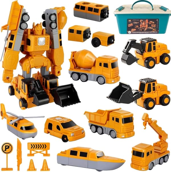 Magnetic Construction Vehicle Toys Set for Kids Age 3-8
