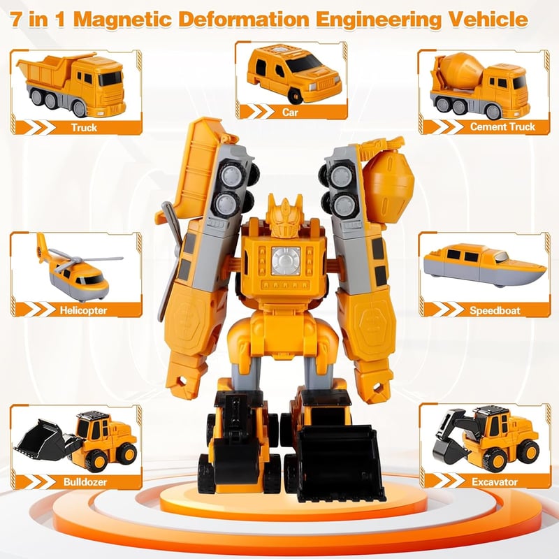 Magnetic Construction Vehicle Toys Set for Kids Age 3-8