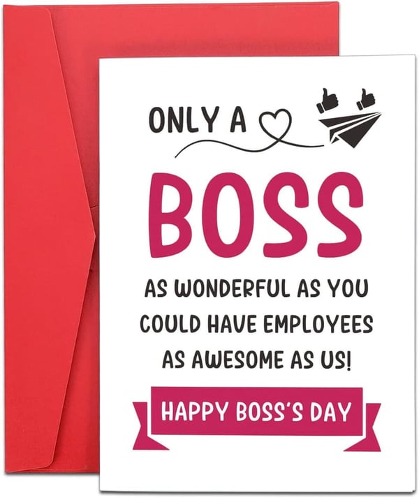 Boss's Day Funny Card for Coworkers and Bosses