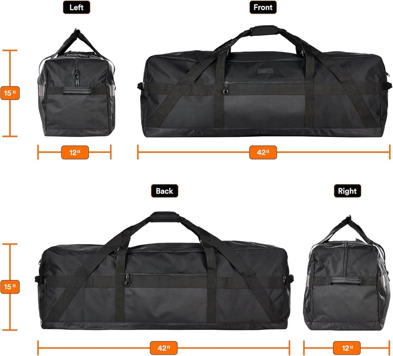 Extra Large Heavy Duty Duffle Bag for Travel & Sports Equipment
