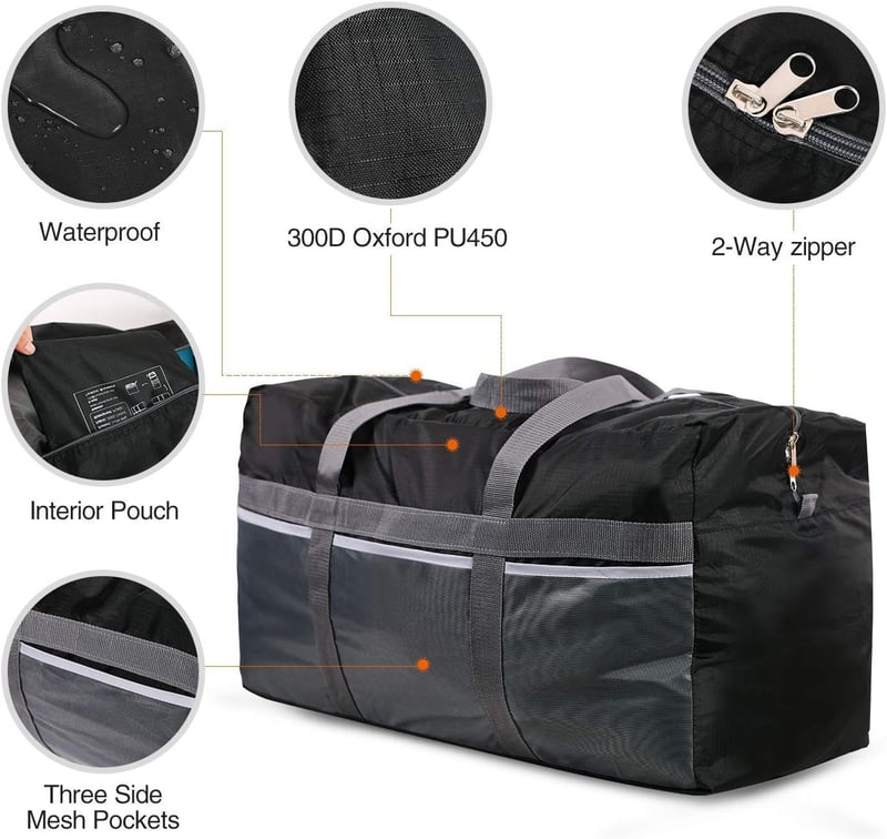 Lightweight Waterproof Travel Bag - 75L/96L/100L