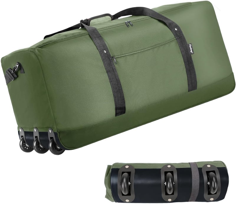 120L Light Weight Rolling Duffel Bag with 3 Wheels