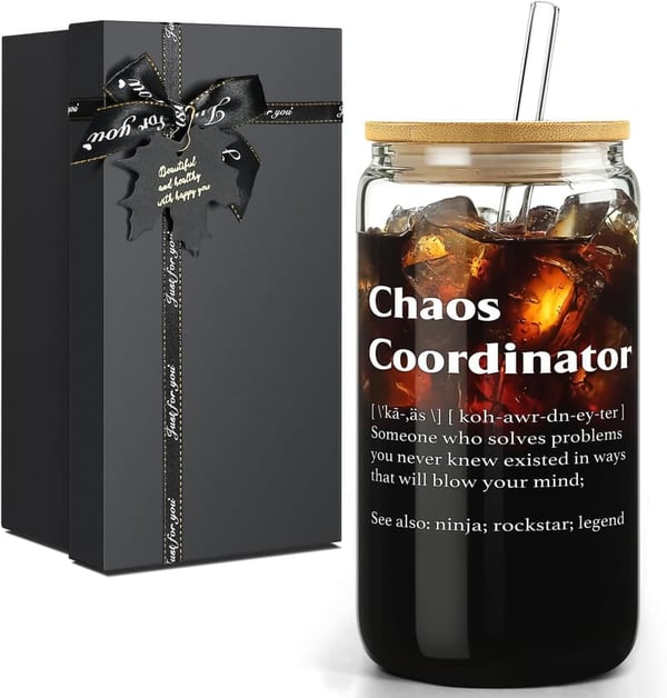 Boss Day Gift: 16oz Glass Cup for Women