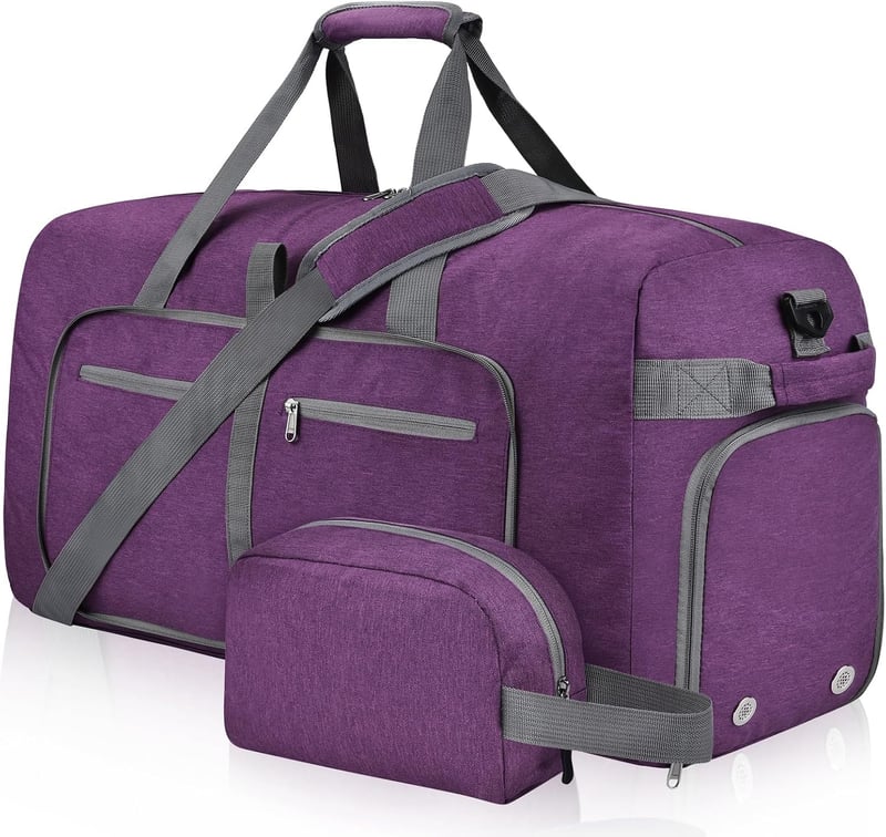 Foldable Waterproof Duffle Bag with Shoe Compartment