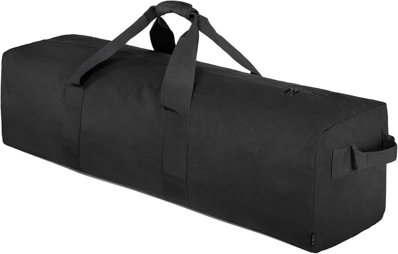 Extra Large Black Duffle Bag for Travel and Camping - 120L