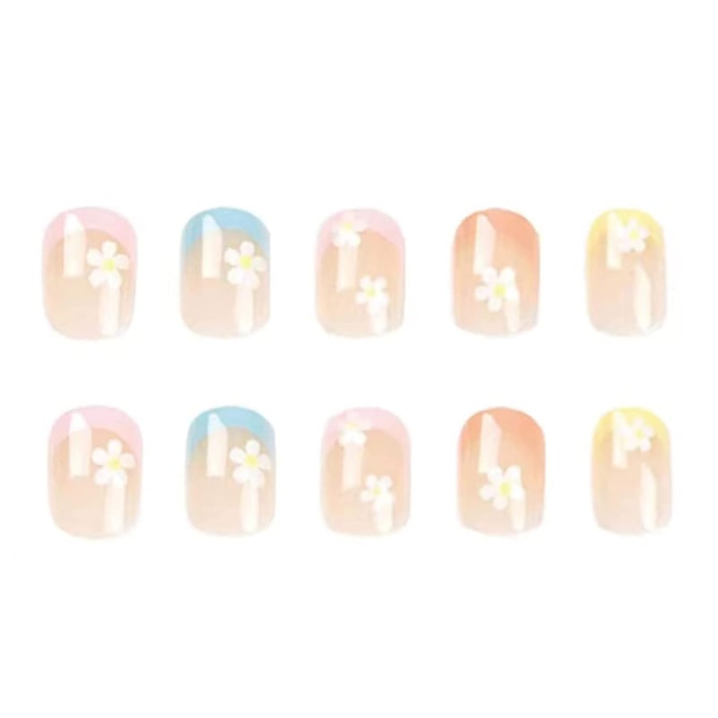 Cute Acrylic Flower Press-On Nails for Women & Girls - 24PCS