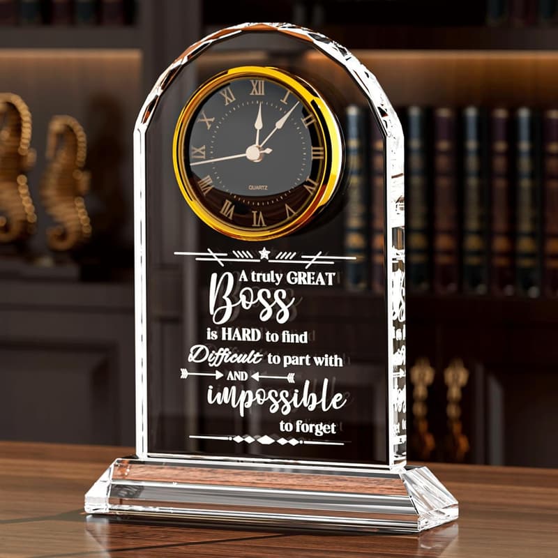 K9 Crystal Clock - Retirement Gift for Boss & Mentor