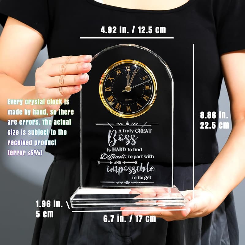 K9 Crystal Clock - Retirement Gift for Boss & Mentor