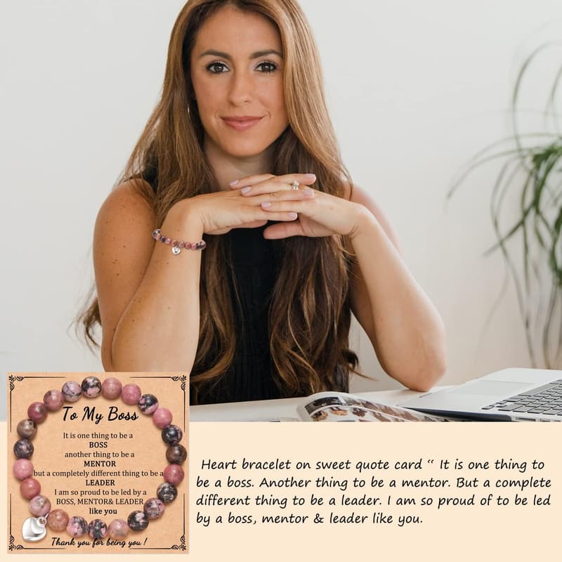 Thank You Gift: Natural Stone Beaded Bracelet for Women