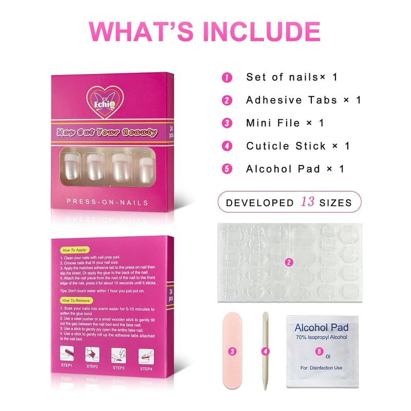 Pink Pearl Glossy Press-On Nails for Daily Wear - Short Round Design