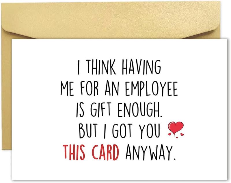Happy Boss Day Card - Funny & Cute Gift for Him or Her