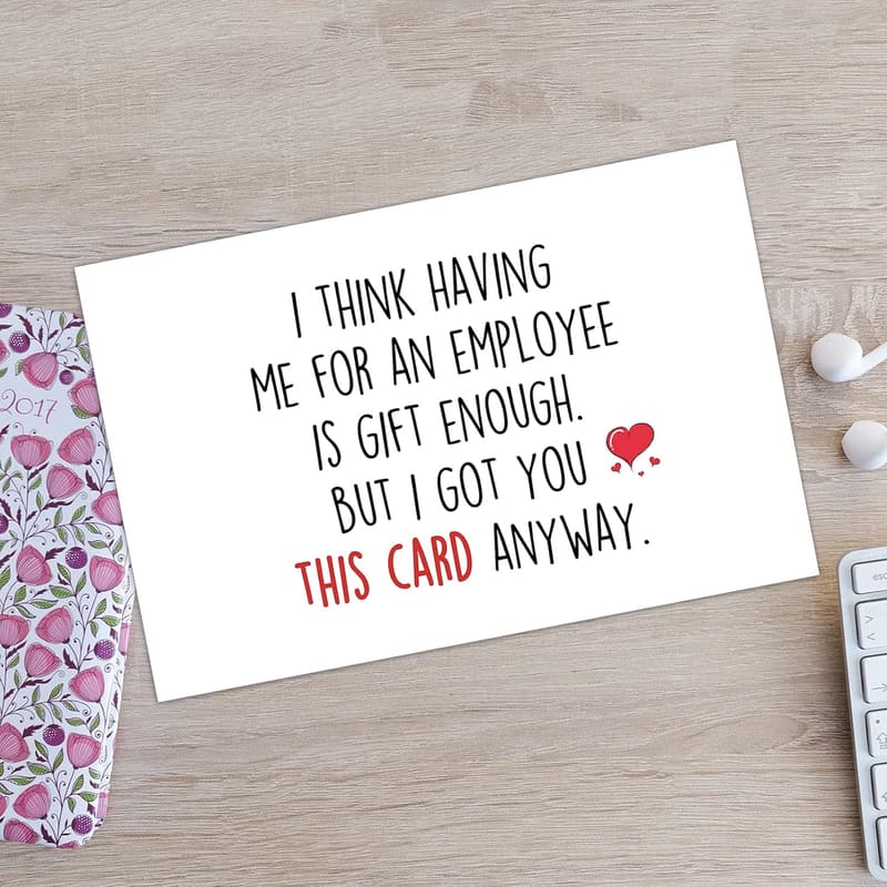 Happy Boss Day Card - Funny & Cute Gift for Him or Her