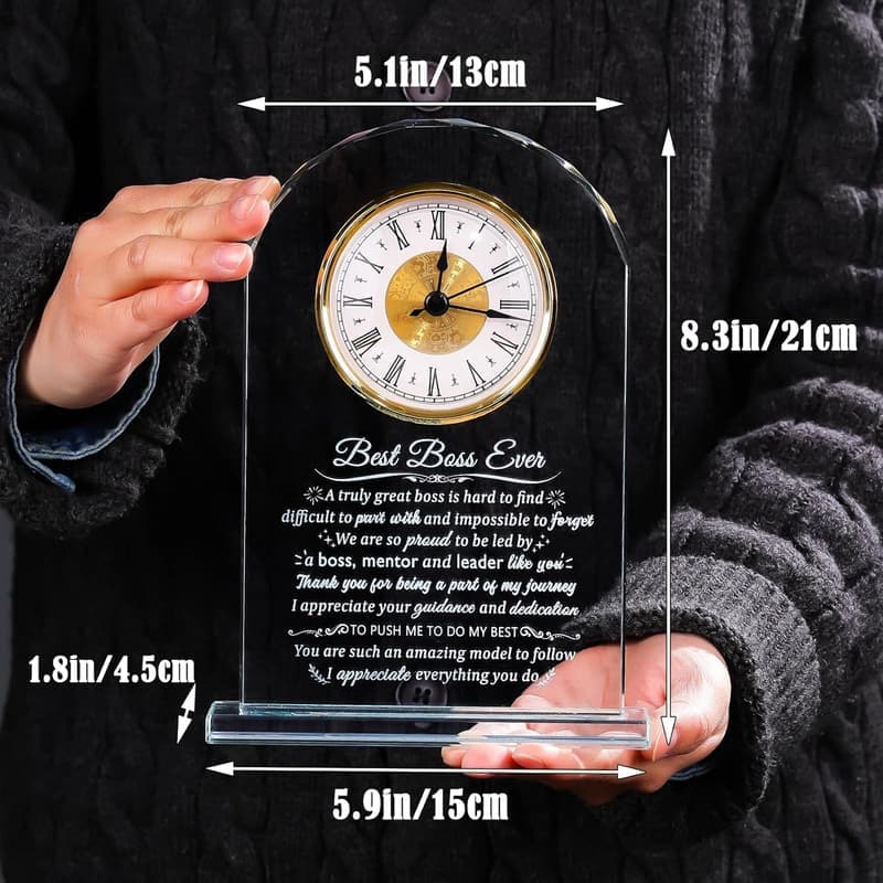 Personalized Glass Clock for Boss's Day - Appreciation Gift