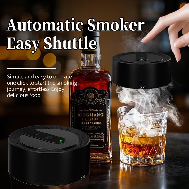 Rechargeable Whiskey Smoker Kit with 6 Wood Chips - Gifts for Men