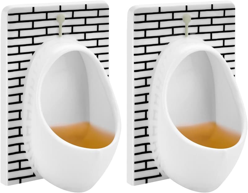 Funny Urinal Shot Glasses Set of 2 - Quirky Party Gifts