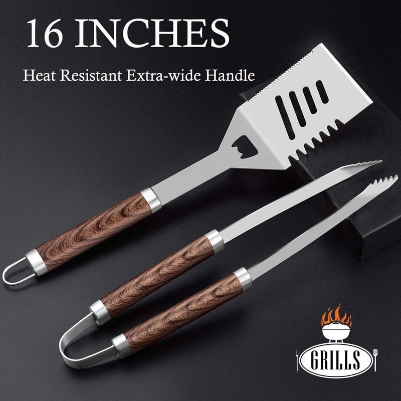 Father's Day BBQ Grill Tool Set - 30pcs Stainless Steel Utensils