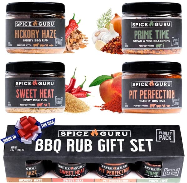 BBQ Rub Set - 4 Flavors for Father's Day Grilling Gift