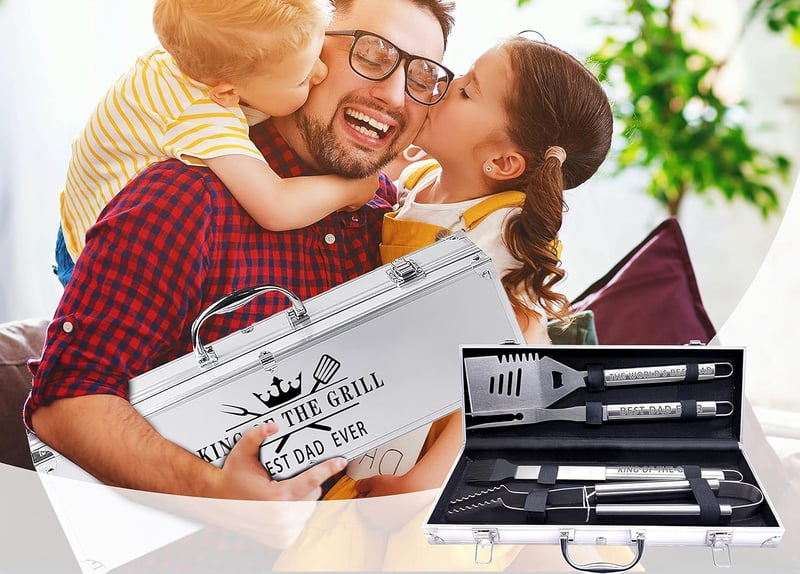 Father's Day Stainless Steel BBQ Tool Set for Dad