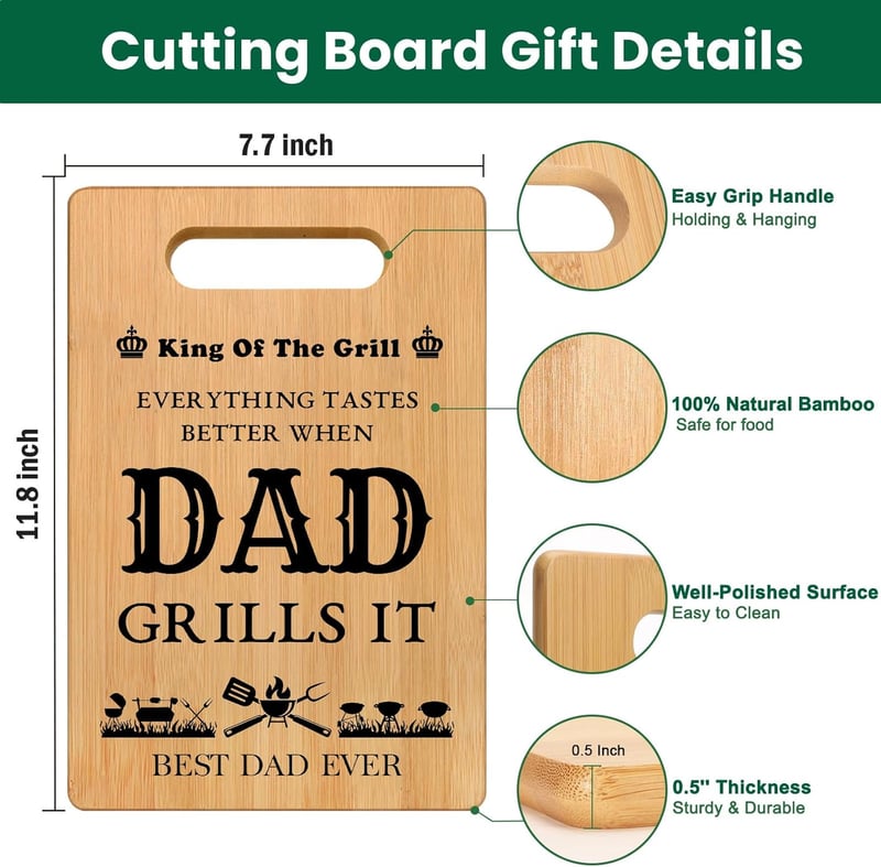 Best Dad Ever Cutting Board - Funny Grilling Gift for Dad
