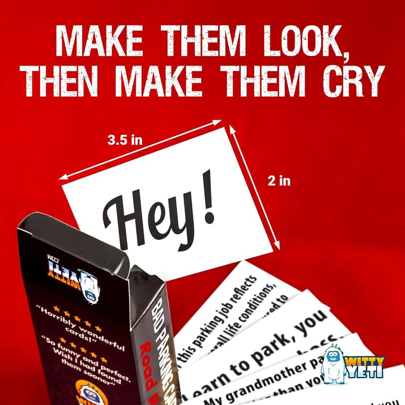 Funny Bad Parking Cards - 50 Pack Prank Notes for Adults