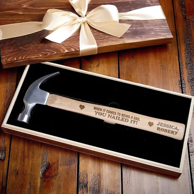 Father's Day Personalized Engraved Wooden Hammer