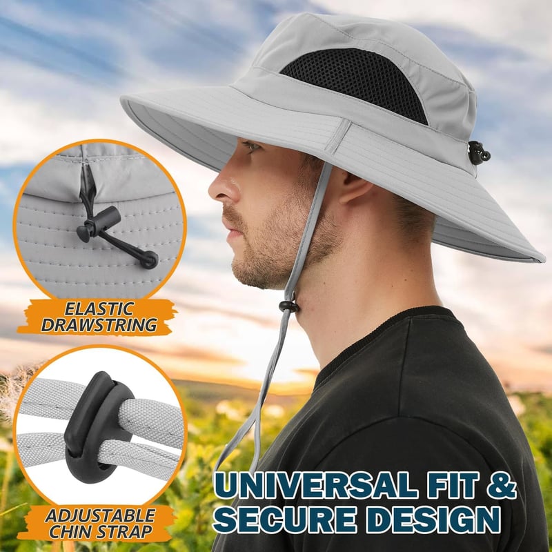 Wide Brim Sun Hat - UPF 50+ Waterproof, Packable for Outdoor Use