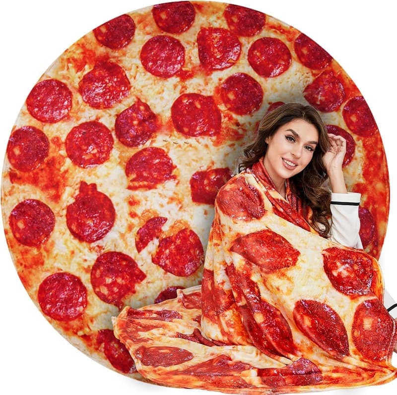 Graduation Gift: Pizza Blanket for Men, 71-Inch Flannel Throw