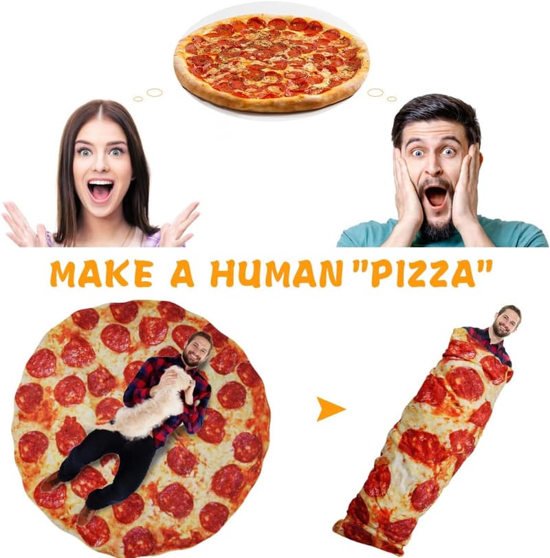 Graduation Gift: Pizza Blanket for Men, 71-Inch Flannel Throw
