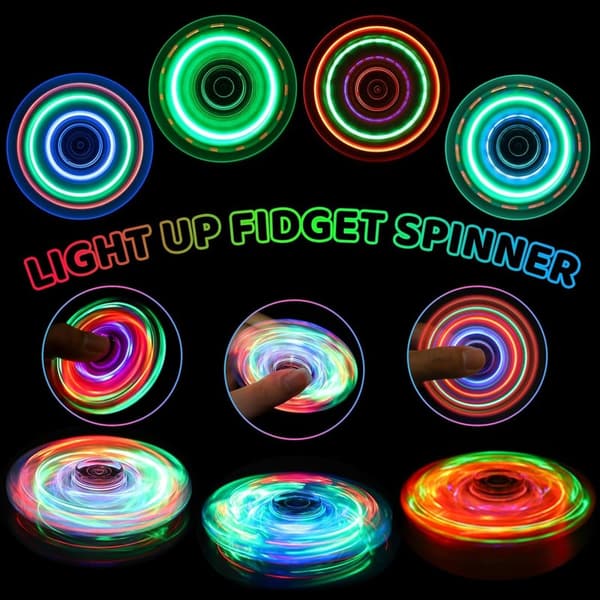 Light-Up Fidget Spinner Set for Kids & Teens - Stress Relief Toys