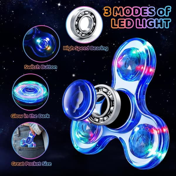Glow-in-the-Dark Fidget Spinner Set for Kids and Adults