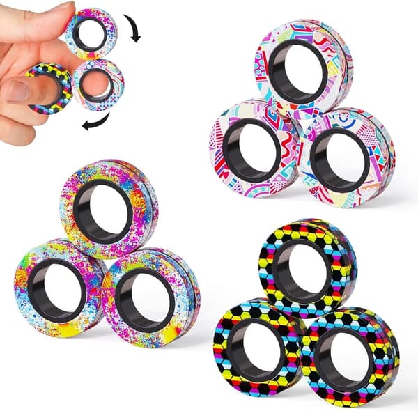 Fidget Spinner Rings Set - 9PCS Stress Relief Toys for Teens